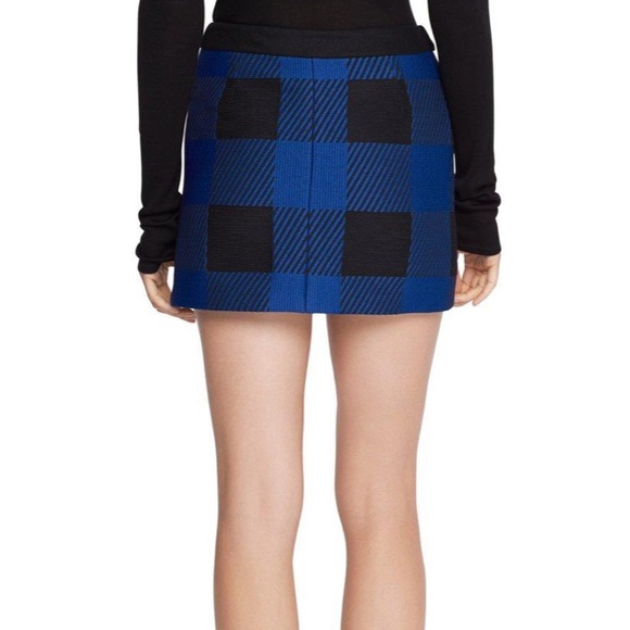 Rag & Bone Black/Blue Plaid Cybil Mini Skirt Sz 8 - Picture 3 of 3